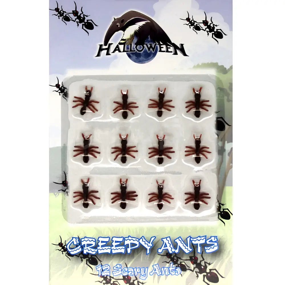 12 Fake Plastic Ants 15mm Halloween Decorations - Party Owls