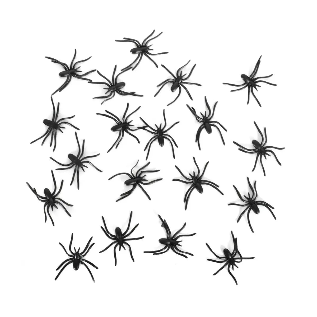 20 Fake Plastic Spiders 5cm Halloween Decorations - Party Owls