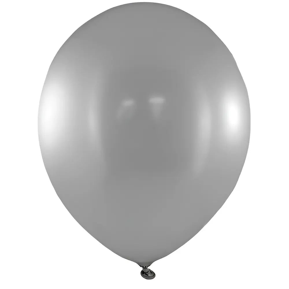 Metallic Silver Latex Balloons 30cm (12") 25pk