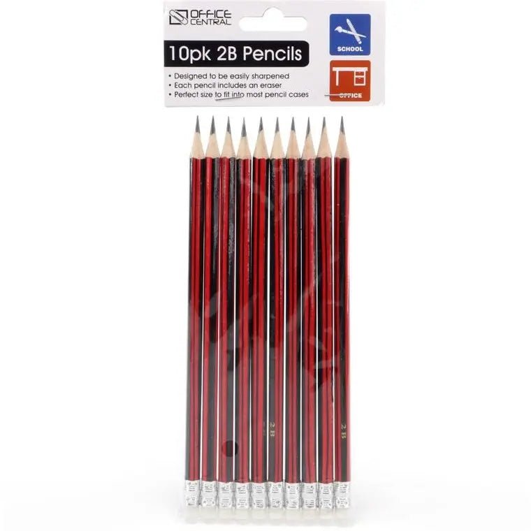 2B Pencils With Eraser 18cm 10pk - Party Owls