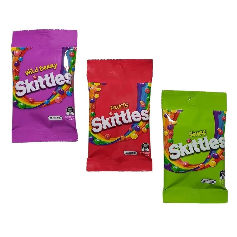 3 Skittles Mini Packs (15g each) Lollies Candy - Party Owls