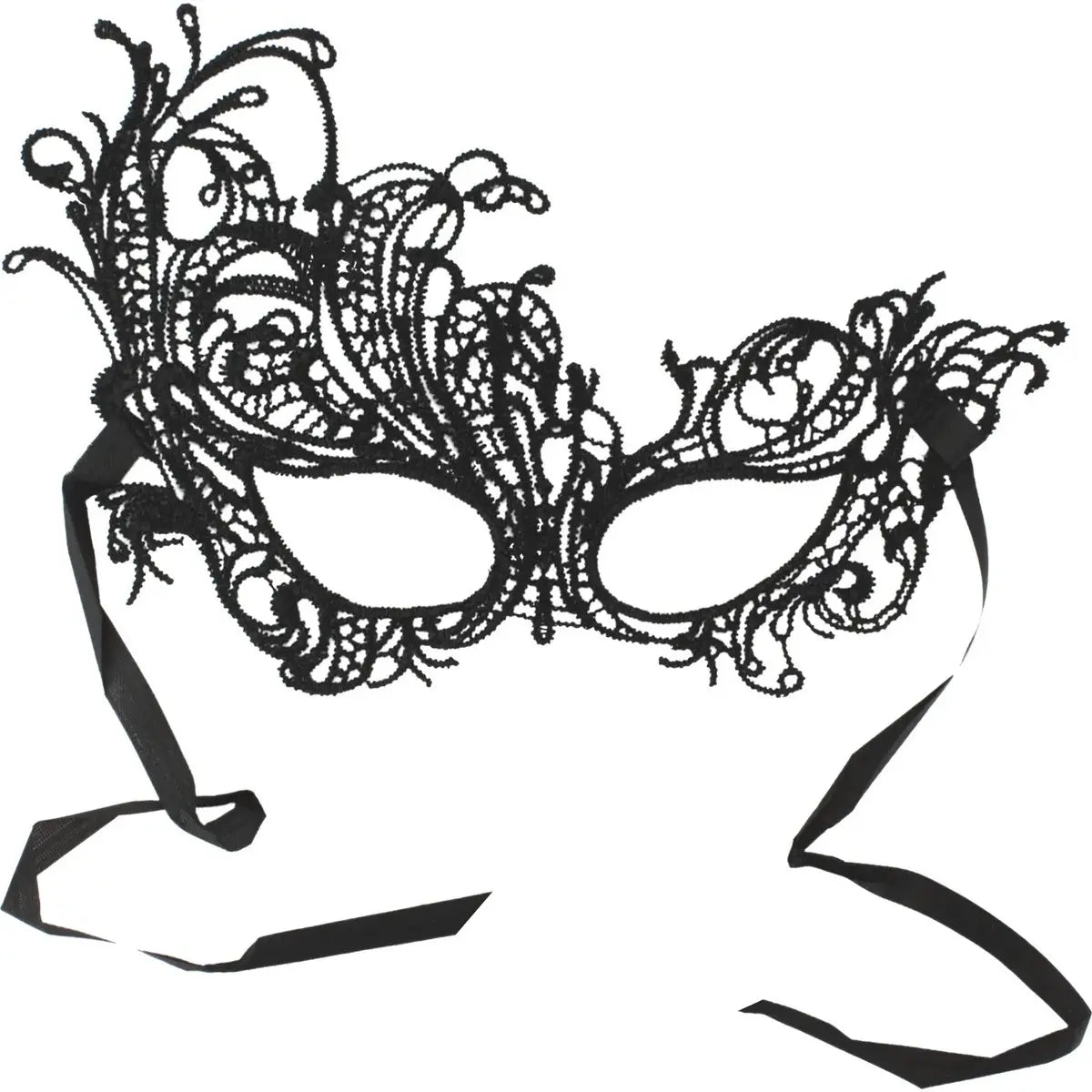 Adult Black Fancy Lace Masquerade Mask - Party Owls