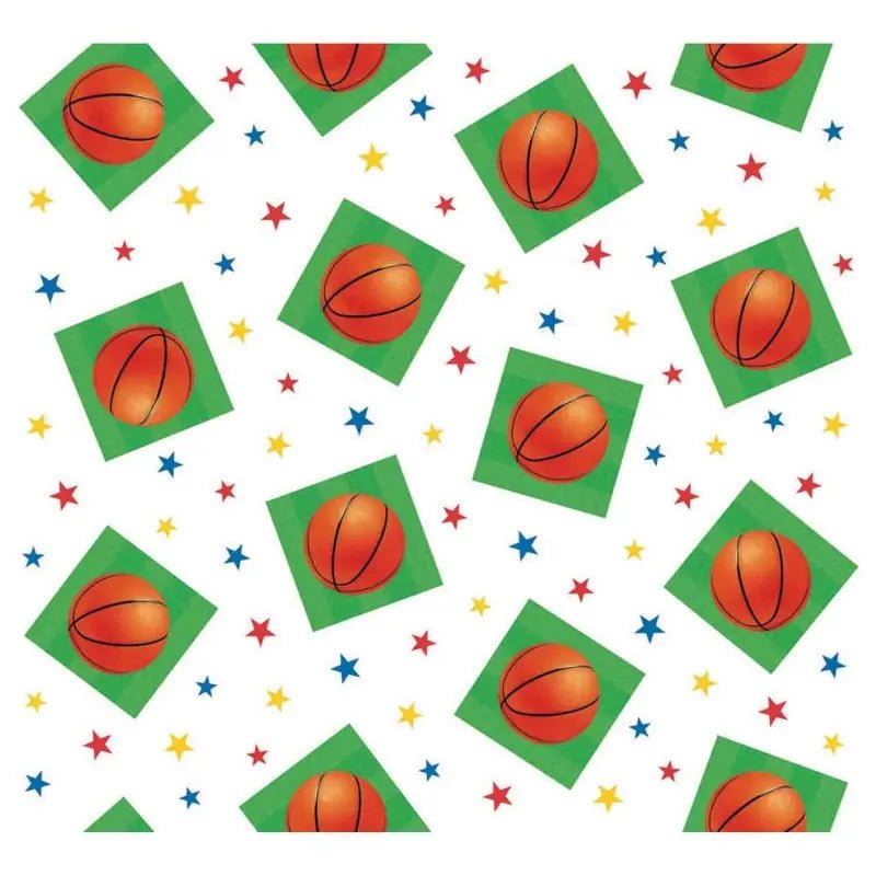 Basketball Plastic Table Cover Tablecloth 1.37m x 2.59m - Party Owls