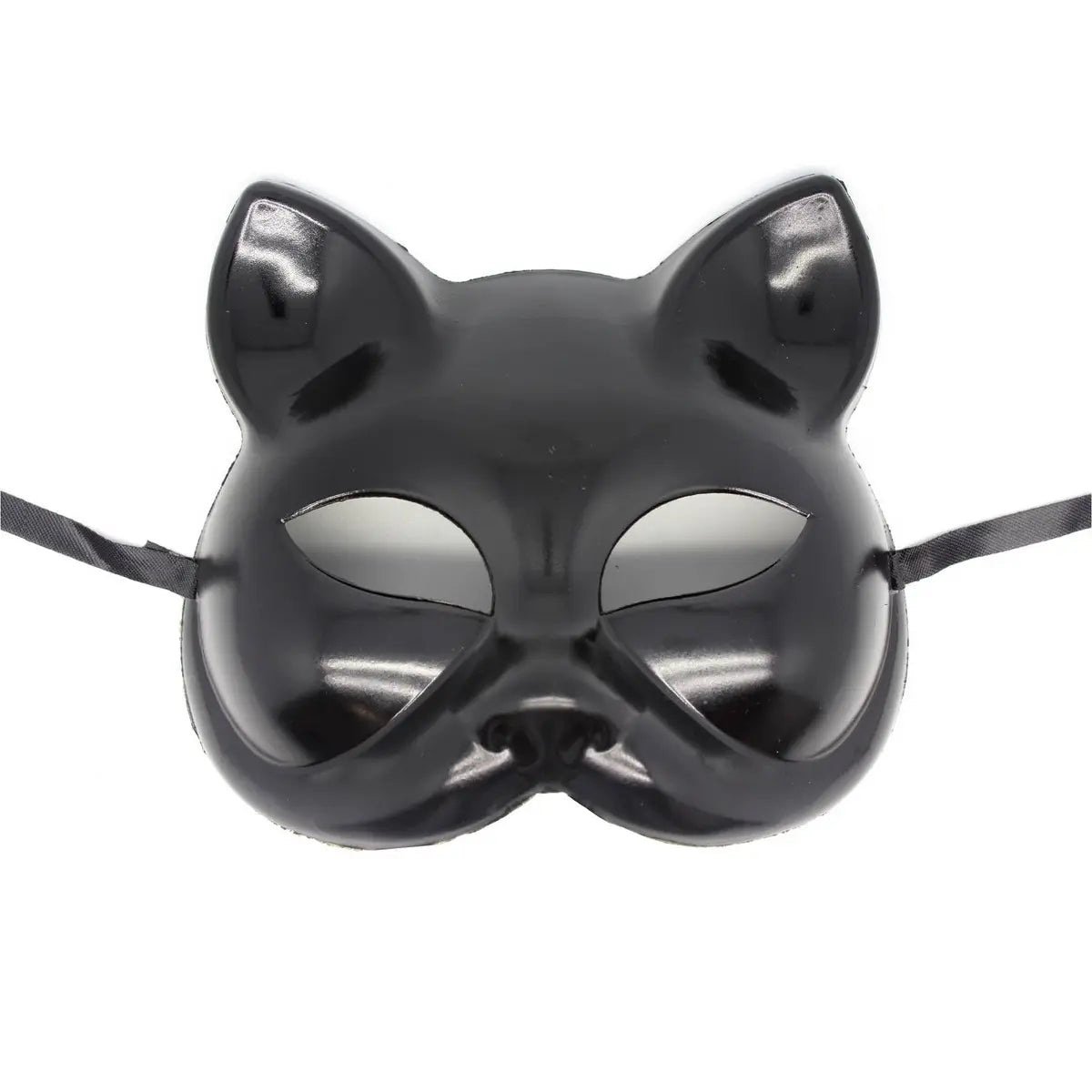 Black Cat Plastic Mask - Party Owls