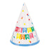 Bold Rainbow Birthday Party Hats 8pk - Party Owls