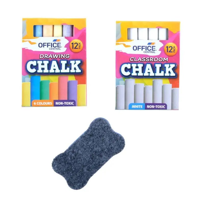 Chalk Set with Duster (24 Chalks & 1 Duster) - Party Owls