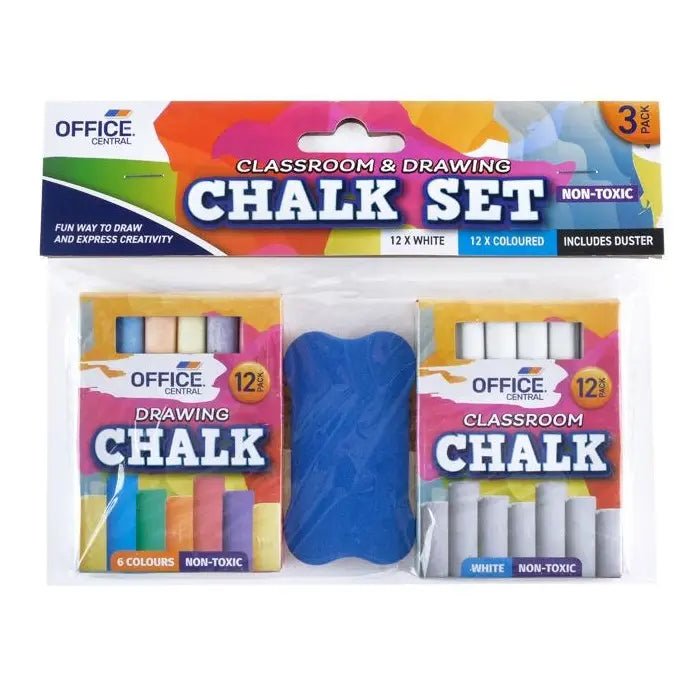 Chalk Set with Duster (24 Chalks & 1 Duster) - Party Owls