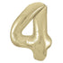 Champagne Gold Number "4" Giant Numeral Foil Balloon 86CM (34") - Party Owls