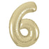 Champagne Gold Number "6" Giant Numeral Foil Balloon 86CM (34") - Party Owls