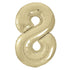 Champagne Gold Number "8" Giant Numeral Foil Balloon 86CM (34") - Party Owls