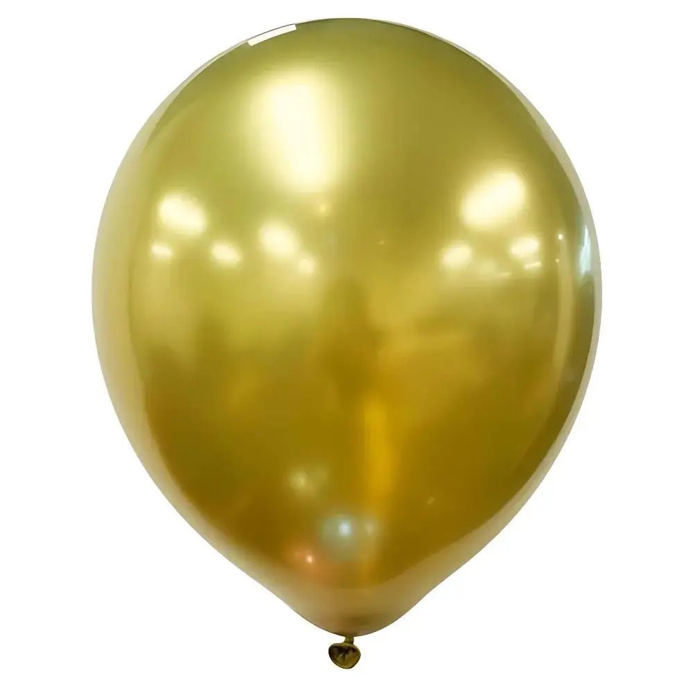 Chrome Gold Latex Balloons 30cm (12") 10pk - Party Owls