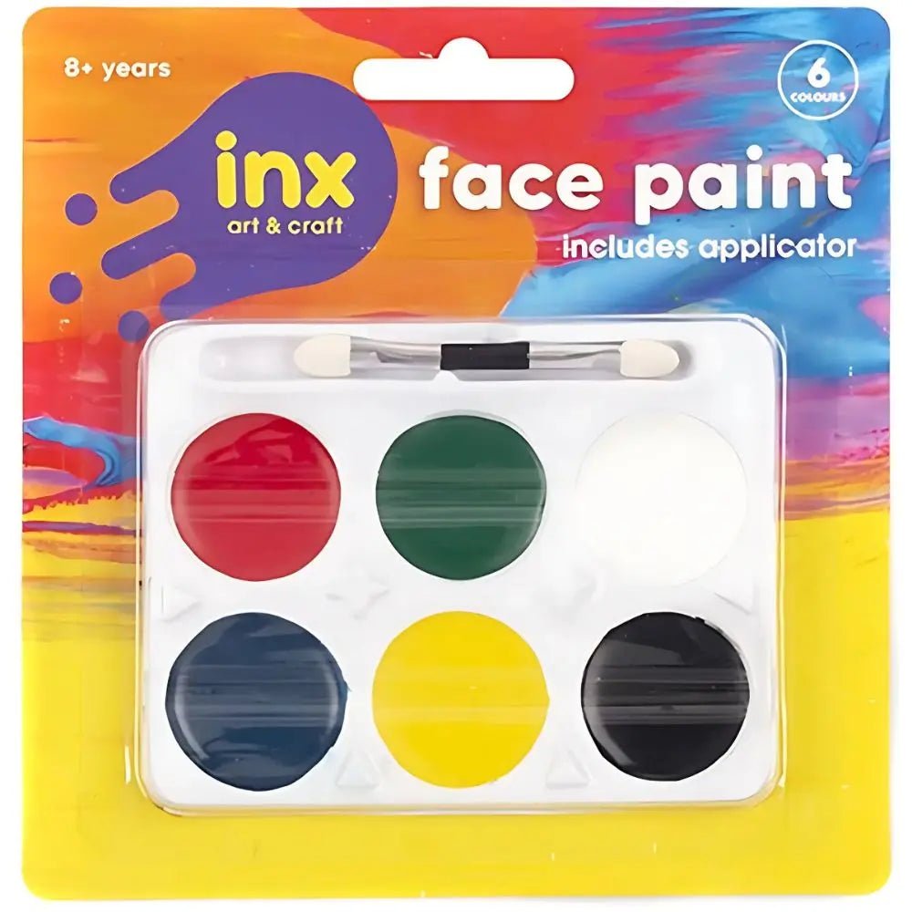 Face Paint Set 6 Colours & 1 Foam Brush Non - Toxic - Party Owls