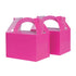 Flamingo Pink Little Gable Boxes 10pk 12.5cm x 13.5cm x 8.5cm - Party Owls