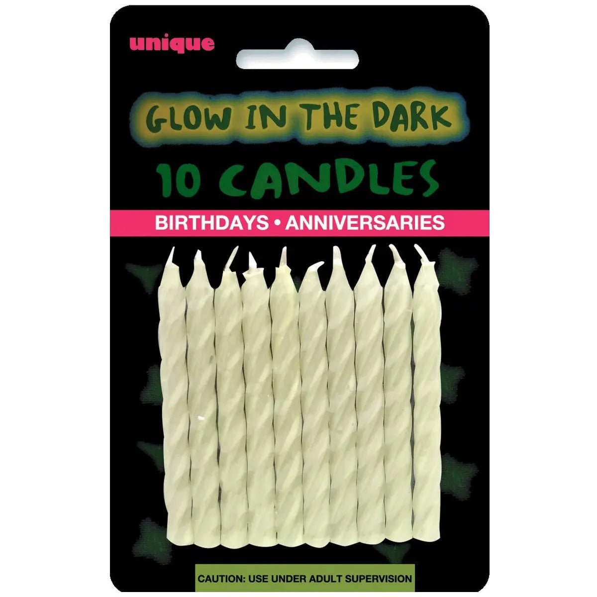 Glow In The Dark Twist Candles 10pk - Party Owls