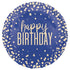 Happy Birthday Navy Blue Gold Confetti Foil Balloon 45cm (18") - Party Owls