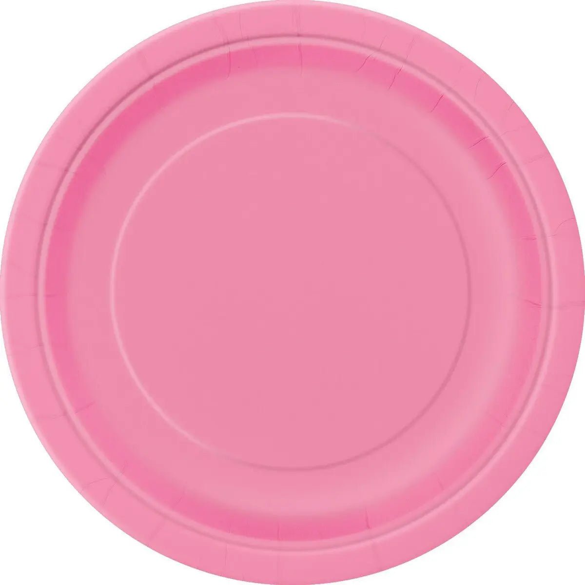 Hot Pink Small Round Paper Plates 18cm (7") 8pk Solid Colour - Party Owls