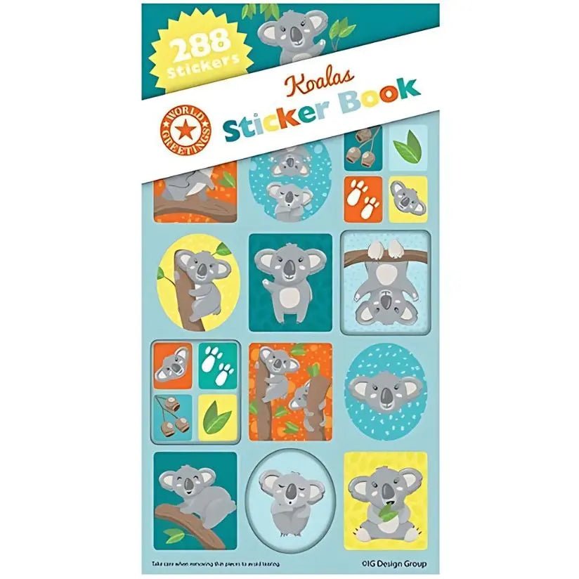 Koalas Sticker Book 288pk (12 Sheets) Party Favours - Party Owls