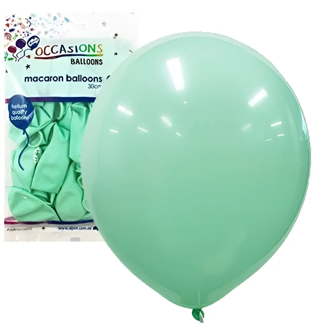 Macaron Light Green Latex Balloons 30cm (12") 25pk - Party Owls