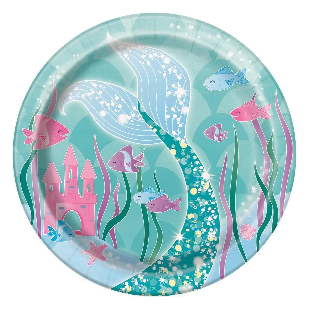 Mermaid Small Paper Plates 18cm (7") 8pk - Party Owls