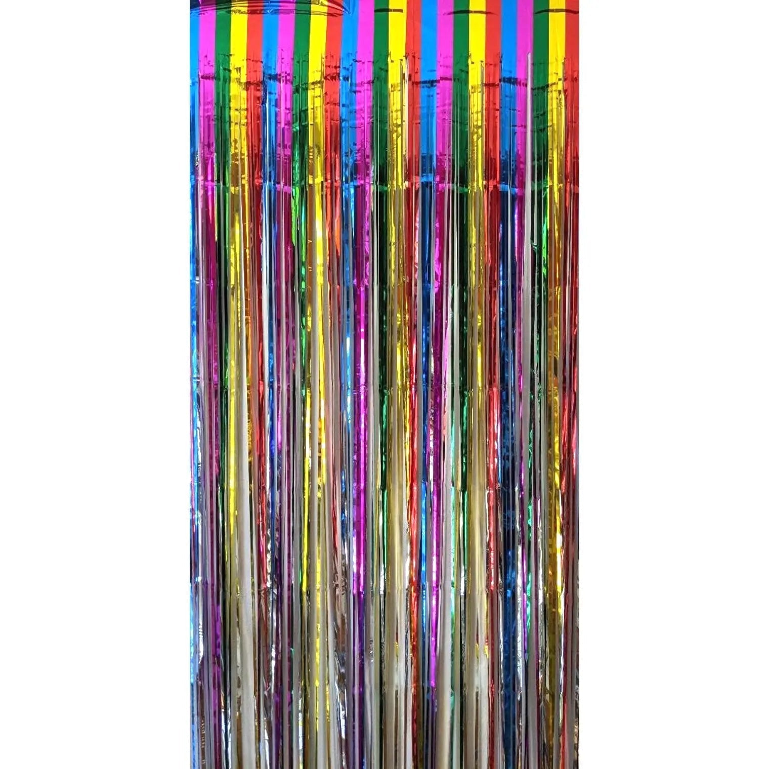 Metallic Rainbow Foil Curtain 2M x 1M Backdrop - Party Owls