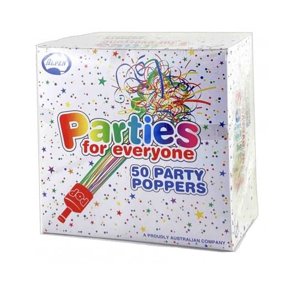 Mini Party Poppers 50pk Party Celebration - Party Owls