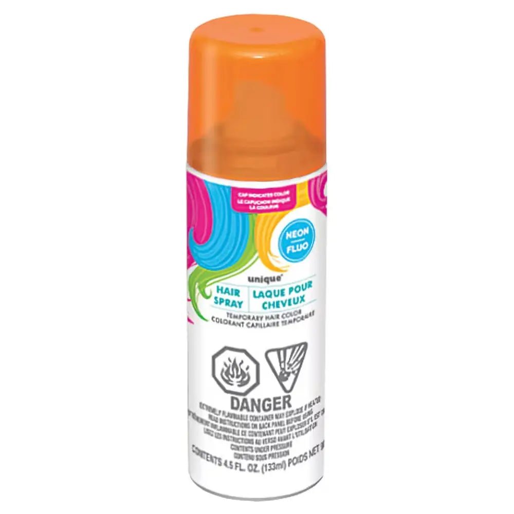 Orange Hair Spray 133ML Temporary Neon Coloured Hairspray - Party Owls