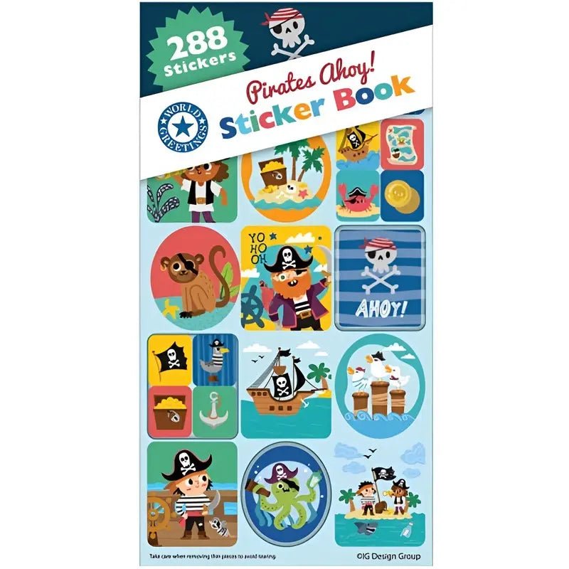 Pirate Sticker Book 288pk (12 Sheets) Party Favour - Party Owls