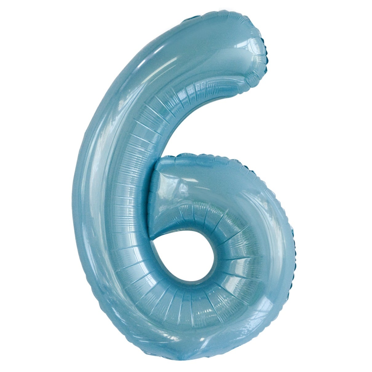 Powder Blue Number 6 Giant Numeral Foil Balloon 86CM (34") - Party Owls