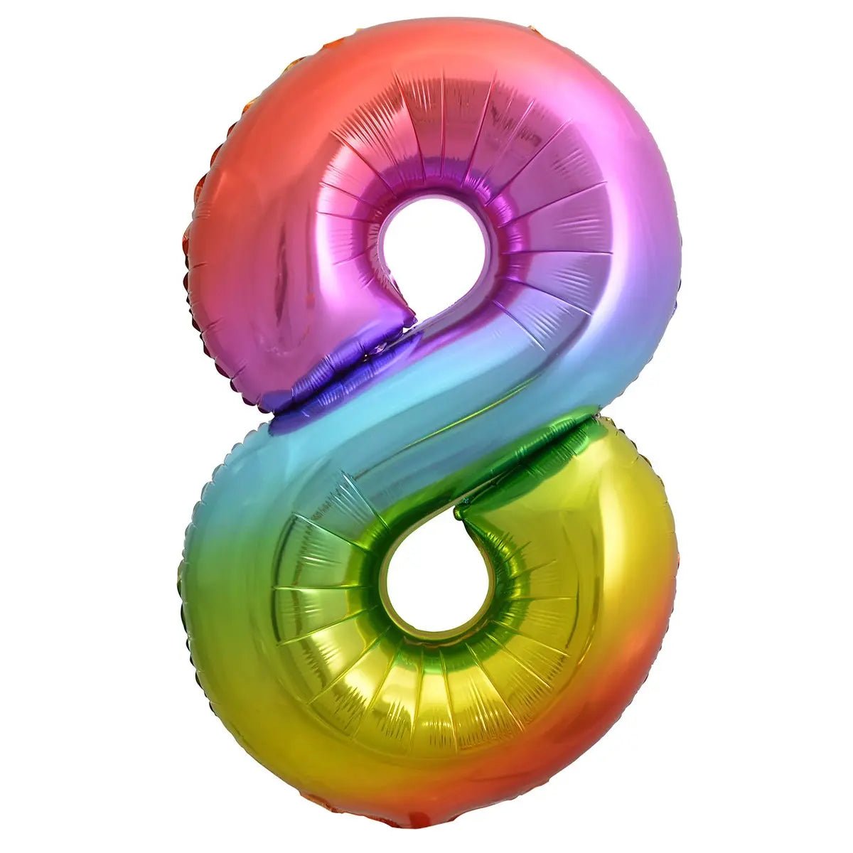 Rainbow Number 8 Giant Numeral Foil Balloon 86CM (34") - Party Owls