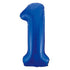 Royal Blue Number 1 Giant Numeral Foil Balloon 86CM (34") - Party Owls