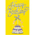 Silver Happy Birthday Cake Topper With Bow 12cm x 20cm - Party Owls