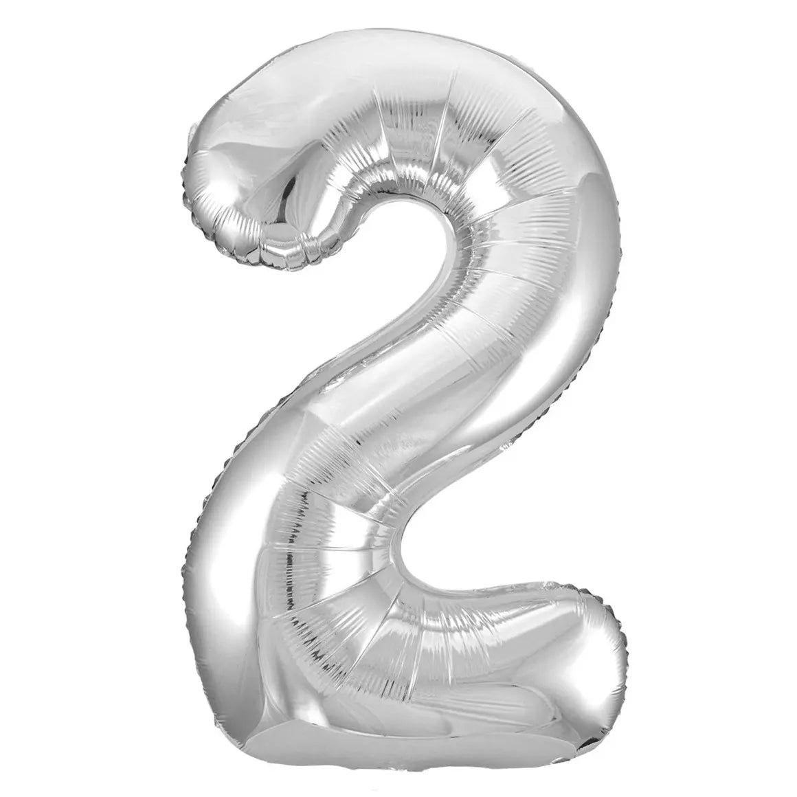 Silver Number 2 Giant Numeral Foil Balloon 86CM (34") - Party Owls