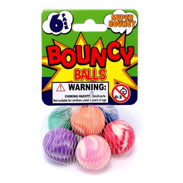 Small Bouncy Balls 6pk Multi-colour Party Favours - Party Owls