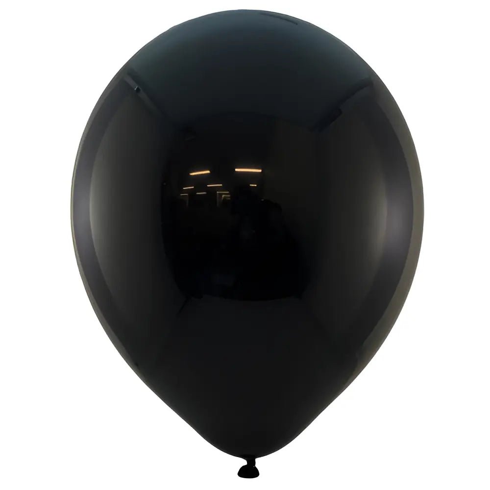 Standard Black Latex Balloons 30cm (12") 25pk - Party Owls