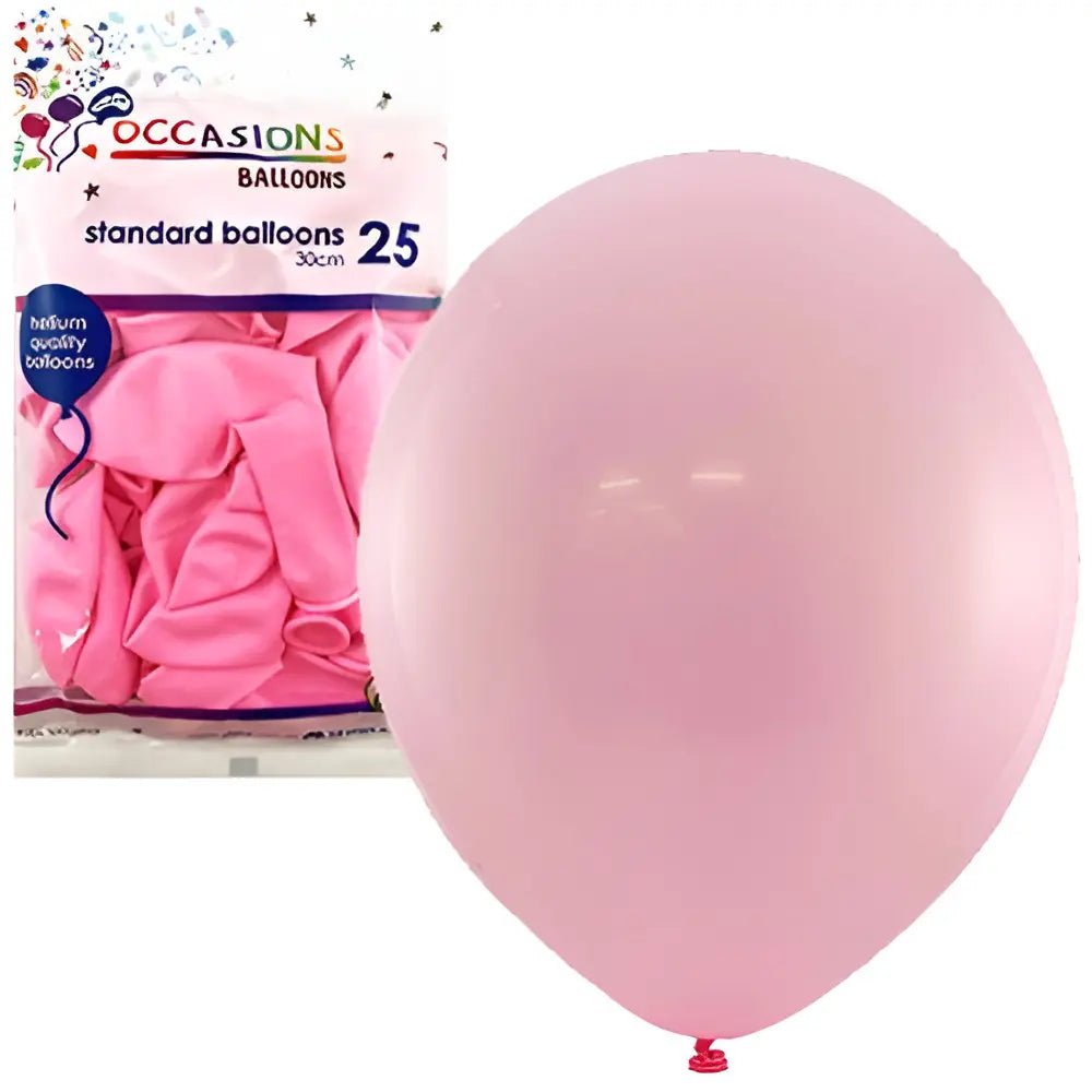 Standard Light Pink Latex Balloons 30cm (12") 25pk - Party Owls