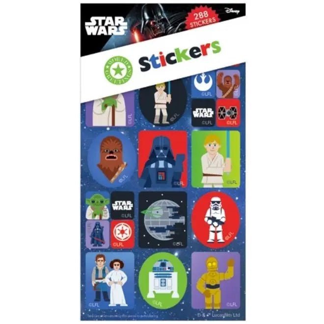 Star Wars Sticker Book 288pk (12 Sheets) Party Favours - Party Owls