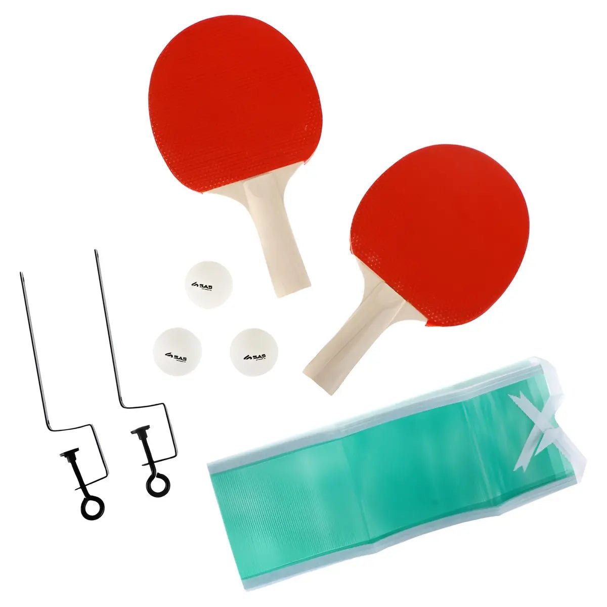 Table Tennis Set (2 Bats 3 Balls 2 Metal Racks 1 Net) - Party Owls