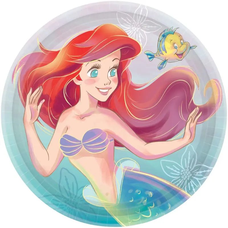 The Little Mermaid Large Paper Plates 23cm (9") 8pk - Party Owls