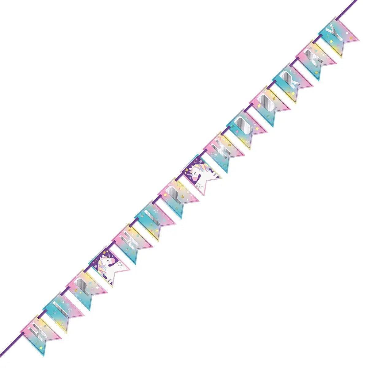 Unicorn Party Block Bunting Flag Banner 2.13m (7') - Party Owls