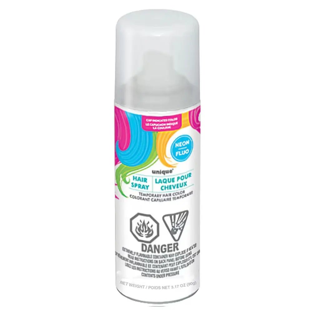 White Hair Spray 133ML Temporary Neon Coloured Hairspray - Party Owls