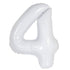 White Number 4 Giant Numeral Foil Balloon 86CM (34") 50674 - Party Owls