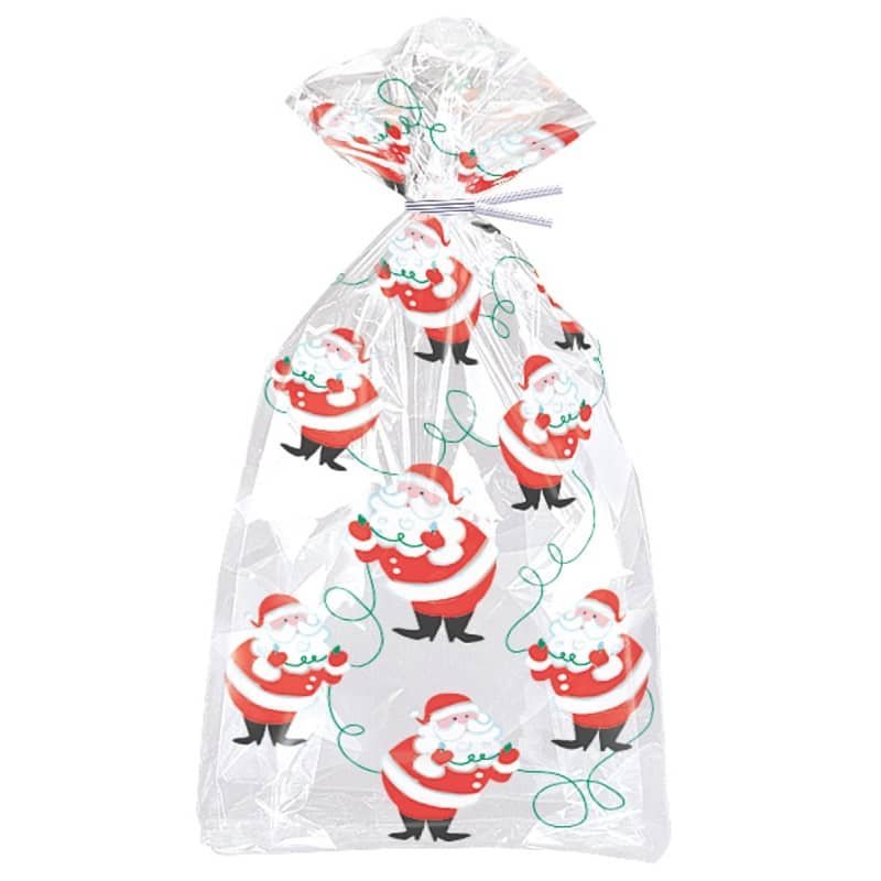 Christmas Santa Cello Bags 20pk 13485 - Party Owls