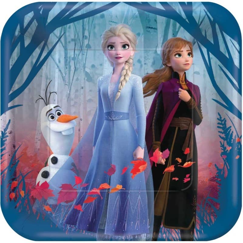 Disney Frozen 2 Large Square Paper Plates 23CM (9") 8pk - Party Owls