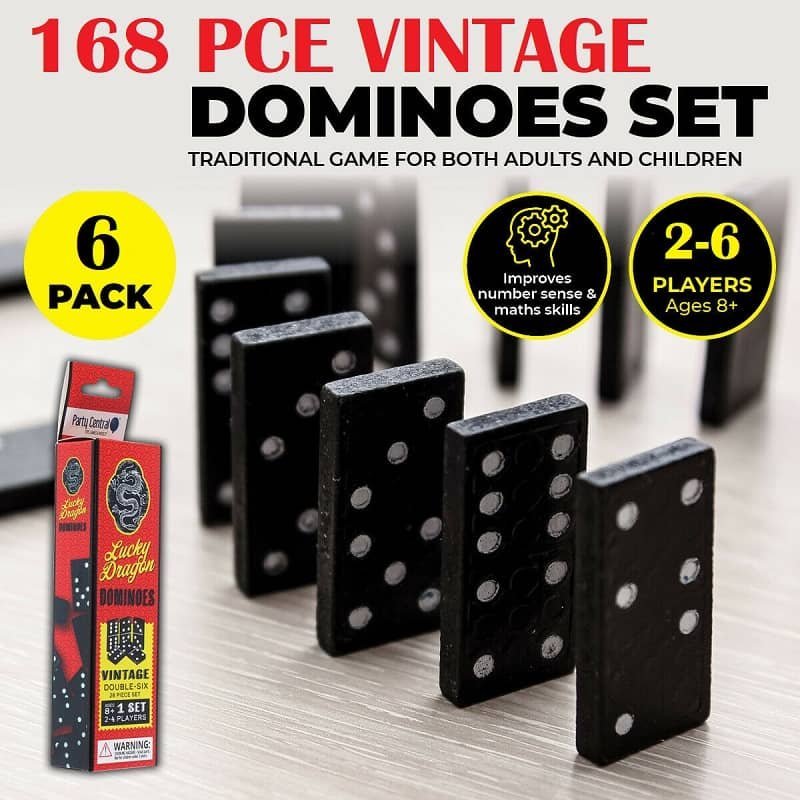 Dominoes Set 168PCE Wooden Material Classic Traditional Game 248117 - Party Owls