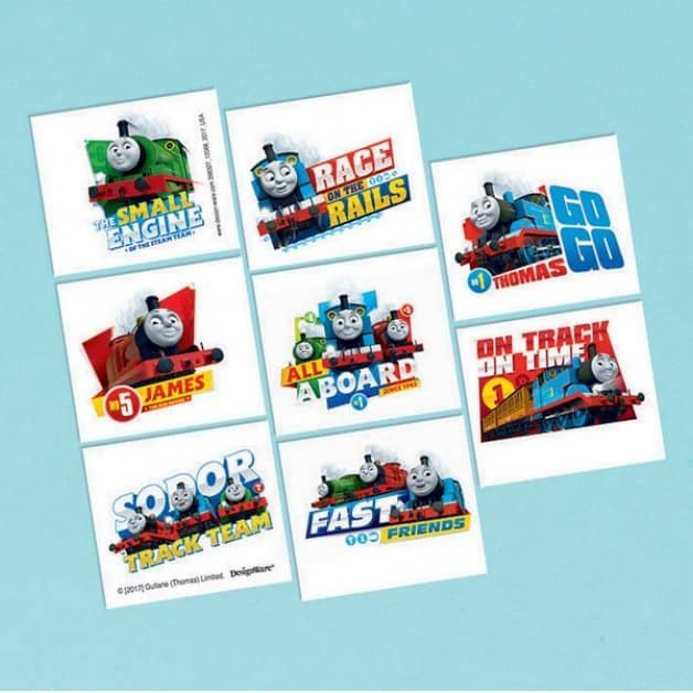 Thomas The Tank Engine Fake Tattoos 8pk Party Favour 398327 - Party Owls