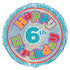 Happy 6th Birthday Prismatic Foil Balloon 45CM (18") - Party Owls