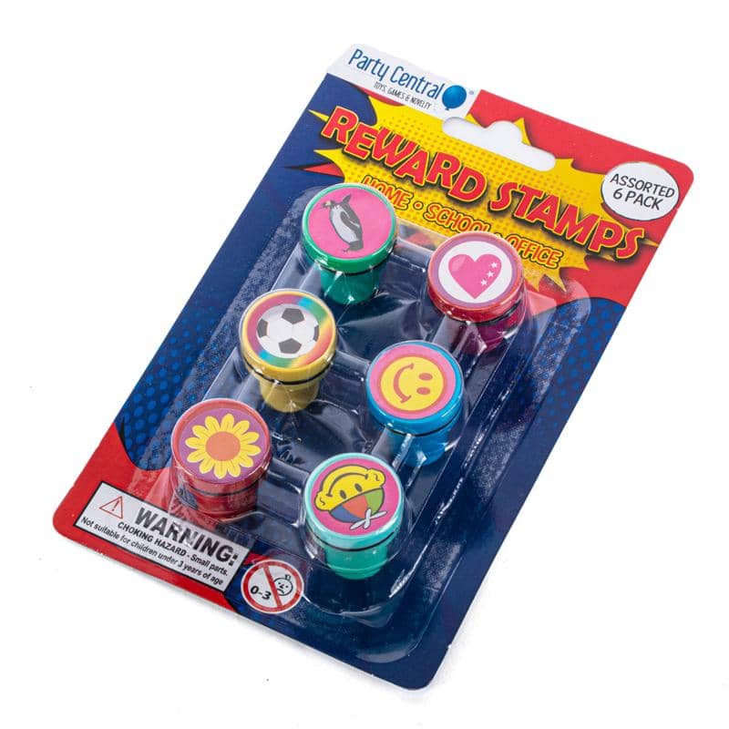 Fun Reward Stamps 6pk Toys Art Craft Party Favours - Party Owls