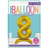 Gold "8" Giant Standing Numeral Foil Balloon 76cm (30") Air Filled Only 13238 - Party Owls