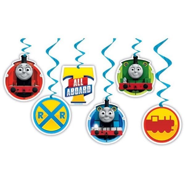 Thomas The Tank Engine Hanging Swirl Decorations 6pk E3937 - Party Owls