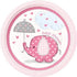 Umbrellaphant Baby Shower Pink Large Plates 23CM (9") 8pk 41655 - Party Owls